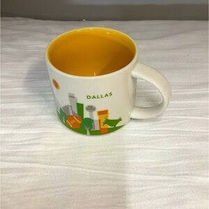 Starbucks “you are here” city collection Dallas Skyline Mug with Yellow Interior